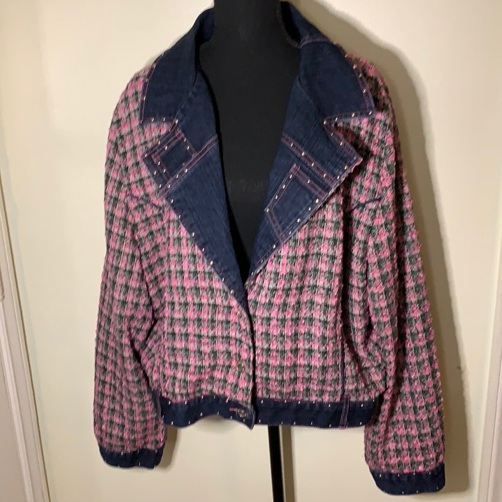 Vintage Tweed/Denim cardigan jacket